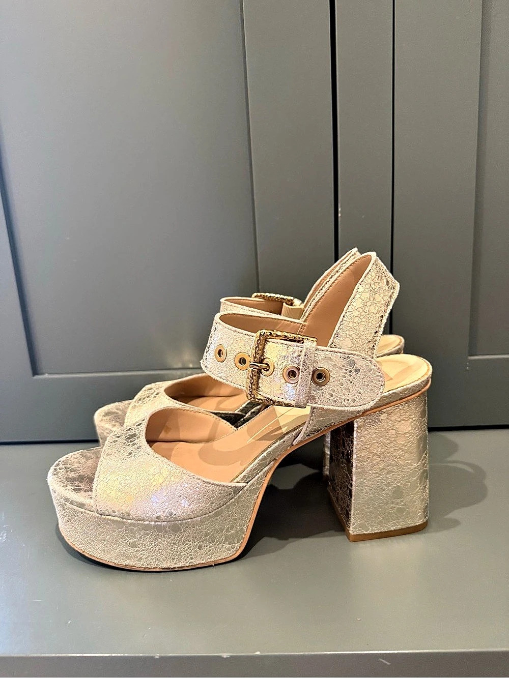 Dolce Vita Gold Platform Heels